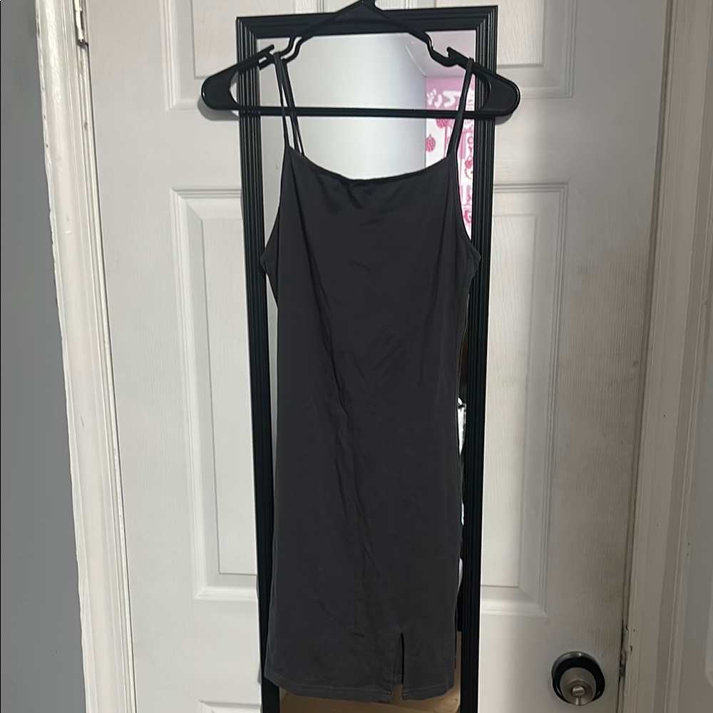 Grey Spaghetti Strap Dress